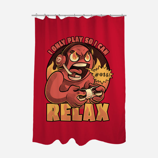 Video Game Relax Player-None-Polyester-Shower Curtain-Studio Mootant