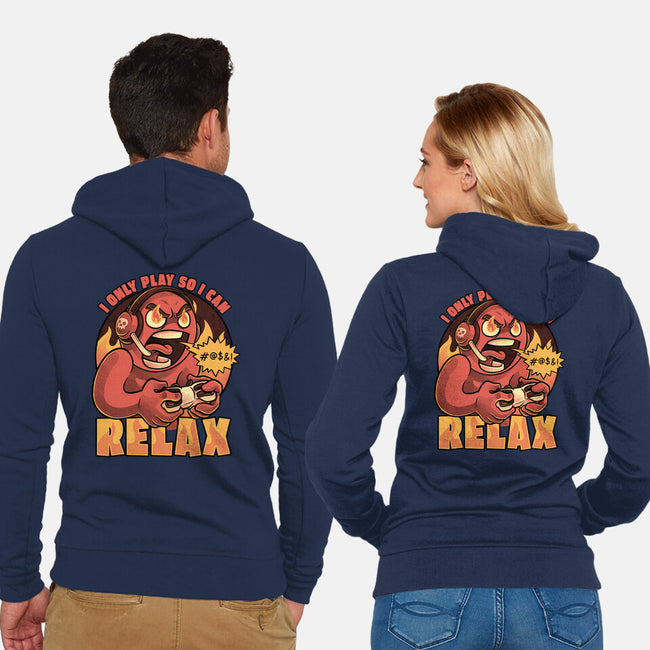 Video Game Relax Player-Unisex-Zip-Up-Sweatshirt-Studio Mootant