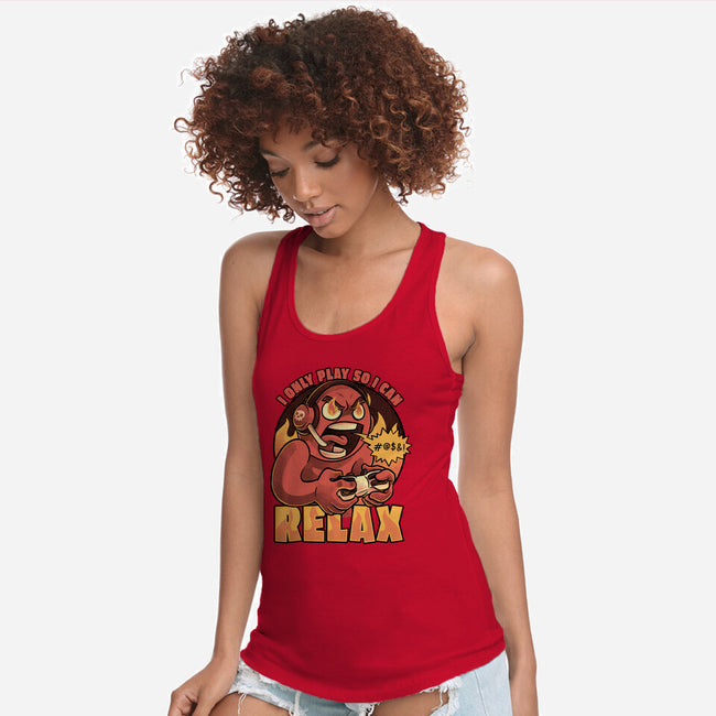 Video Game Relax Player-Womens-Racerback-Tank-Studio Mootant