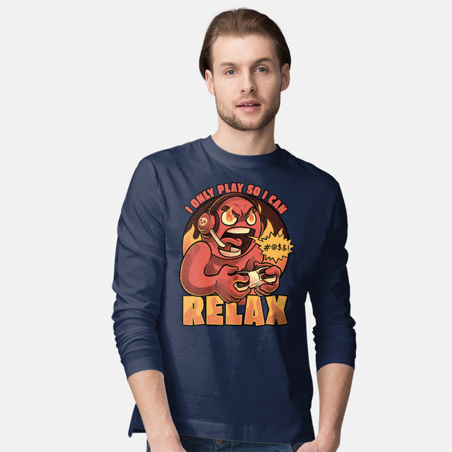 Video Game Relax Player-Mens-Long Sleeved-Tee-Studio Mootant