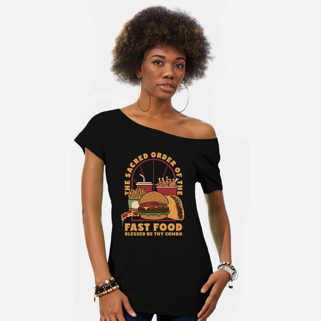 Sacred Order Of Fast Food-Womens-Off Shoulder-Tee-Studio Mootant