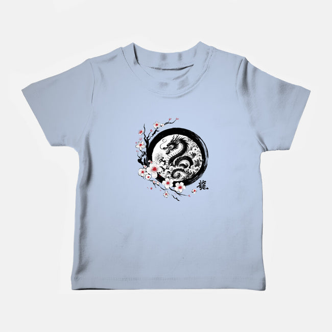 Year Of The Dragon Sumi-e-Baby-Basic-Tee-DrMonekers