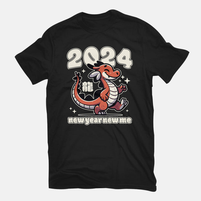 New Year New Dragon-Womens-Fitted-Tee-RoboMega