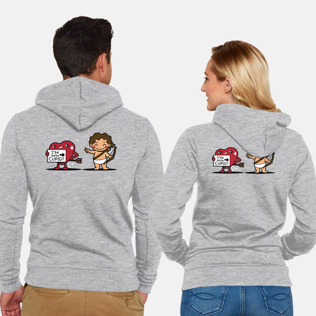 I'm With Cupid-Unisex-Zip-Up-Sweatshirt-Boggs Nicolas