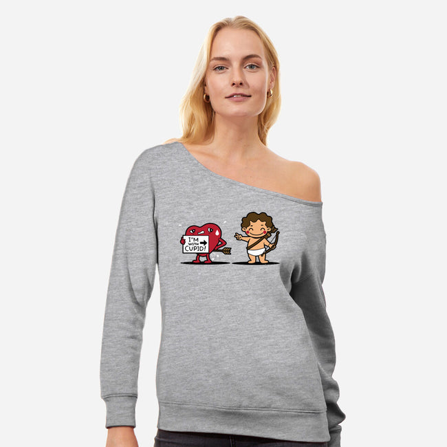 I'm With Cupid-Womens-Off Shoulder-Sweatshirt-Boggs Nicolas