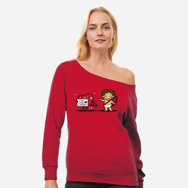 I'm With Cupid-Womens-Off Shoulder-Sweatshirt-Boggs Nicolas