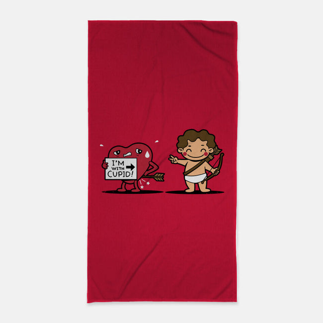 I'm With Cupid-None-Beach-Towel-Boggs Nicolas