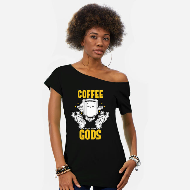 Coffee Nectar Of The God-Womens-Off Shoulder-Tee-Tri haryadi