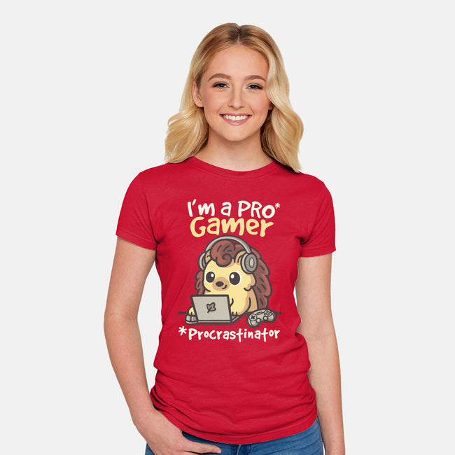 Pro Gamer Procrastinator-Womens-Fitted-Tee-NemiMakeit