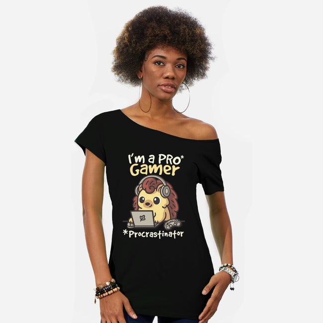 Pro Gamer Procrastinator-Womens-Off Shoulder-Tee-NemiMakeit