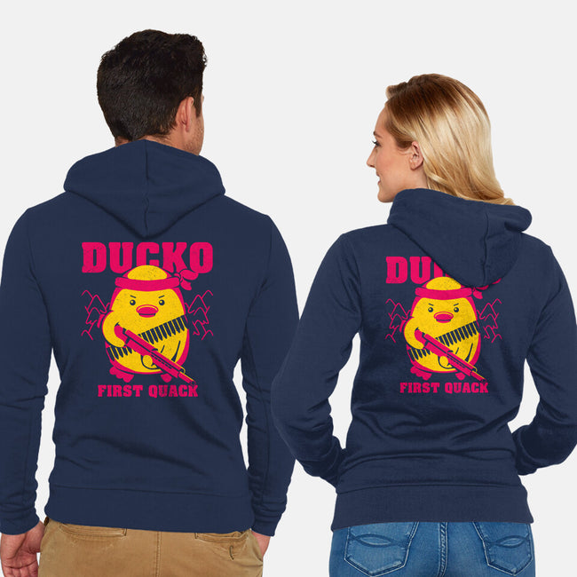 Ducko First Quack-Unisex-Zip-Up-Sweatshirt-estudiofitas