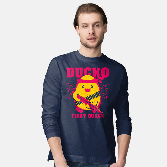 Ducko First Quack-Mens-Long Sleeved-Tee-estudiofitas