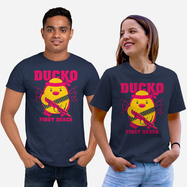 Ducko First Quack-Unisex-Basic-Tee-estudiofitas