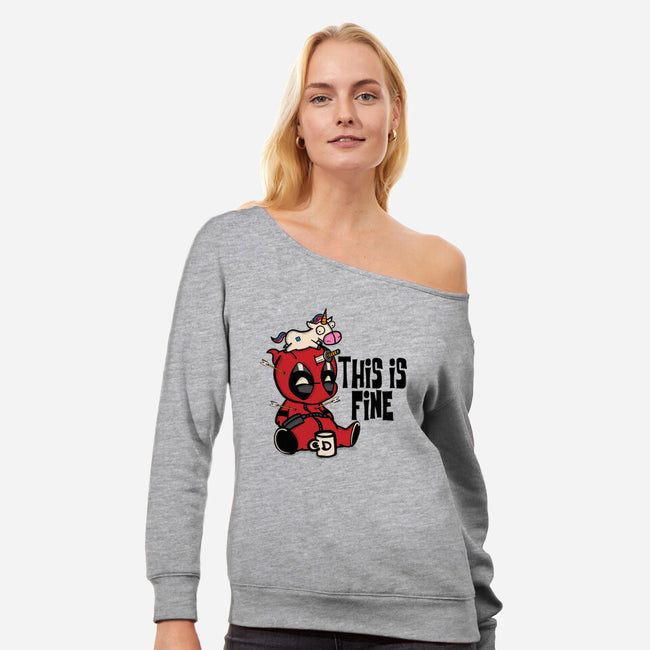 Dead But Fine-Womens-Off Shoulder-Sweatshirt-turborat14