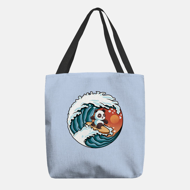 Surfing Panda-None-Basic Tote-Bag-erion_designs