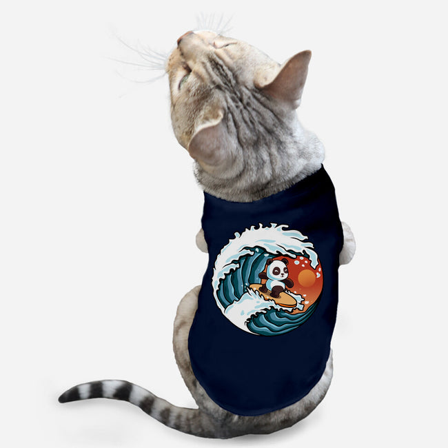 Surfing Panda-Cat-Basic-Pet Tank-erion_designs