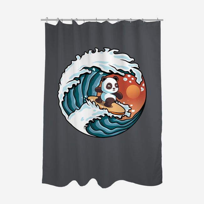 Surfing Panda-None-Polyester-Shower Curtain-erion_designs