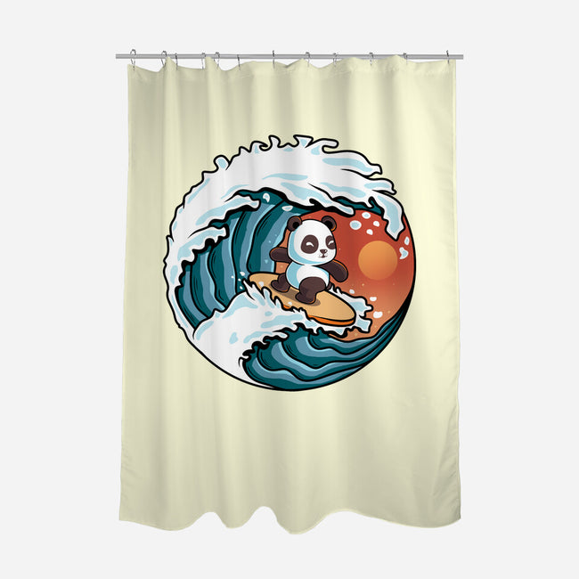 Surfing Panda-None-Polyester-Shower Curtain-erion_designs