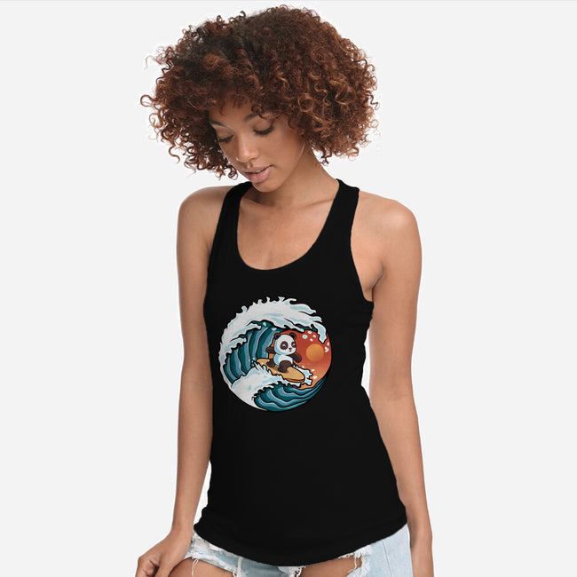 Surfing Panda-Womens-Racerback-Tank-erion_designs