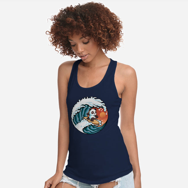 Surfing Panda-Womens-Racerback-Tank-erion_designs