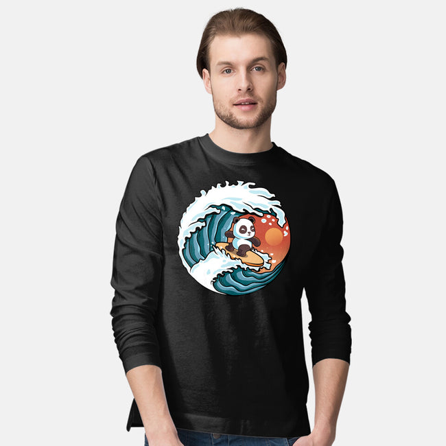 Surfing Panda-Mens-Long Sleeved-Tee-erion_designs