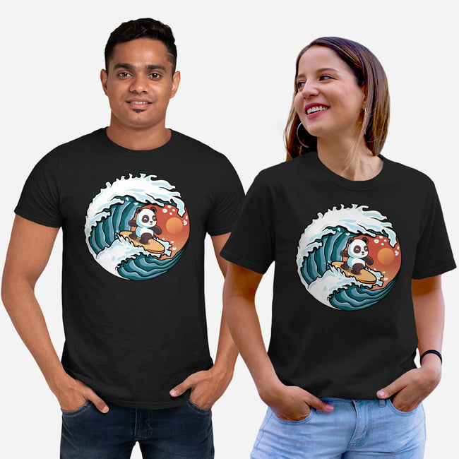 Surfing Panda-Unisex-Basic-Tee-erion_designs