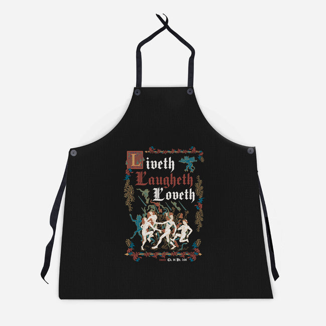 Live Laugh Love Medieval Style-Unisex-Kitchen-Apron-Nemons