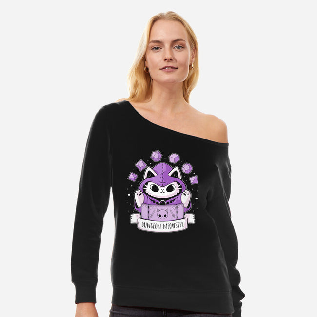 The Dungeon Meowster-Womens-Off Shoulder-Sweatshirt-xMorfina