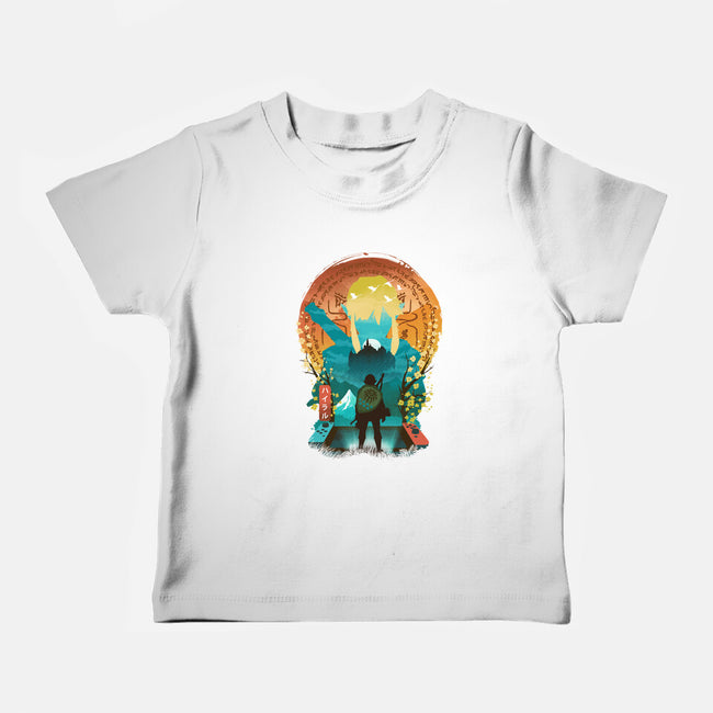 Ukiyo E Hero Landscape-Baby-Basic-Tee-dandingeroz