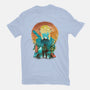 Ukiyo E Hero Landscape-Mens-Basic-Tee-dandingeroz