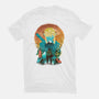 Ukiyo E Hero Landscape-Mens-Basic-Tee-dandingeroz