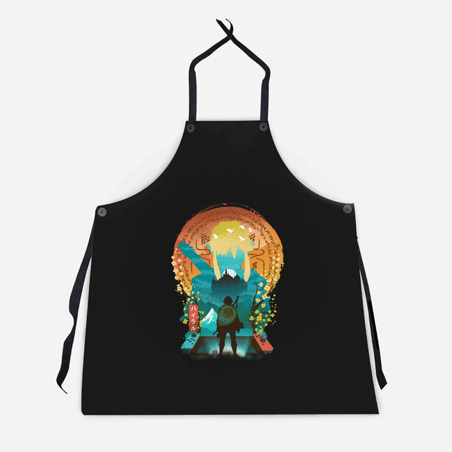 Ukiyo E Hero Landscape-Unisex-Kitchen-Apron-dandingeroz