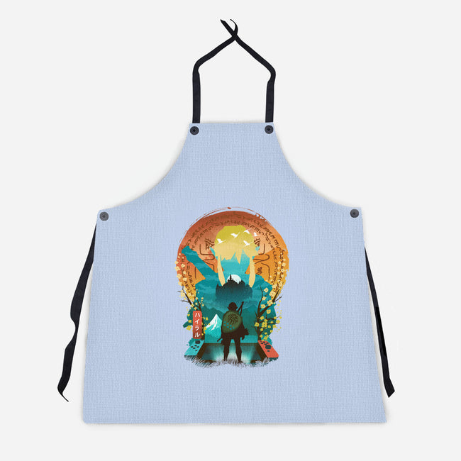 Ukiyo E Hero Landscape-Unisex-Kitchen-Apron-dandingeroz