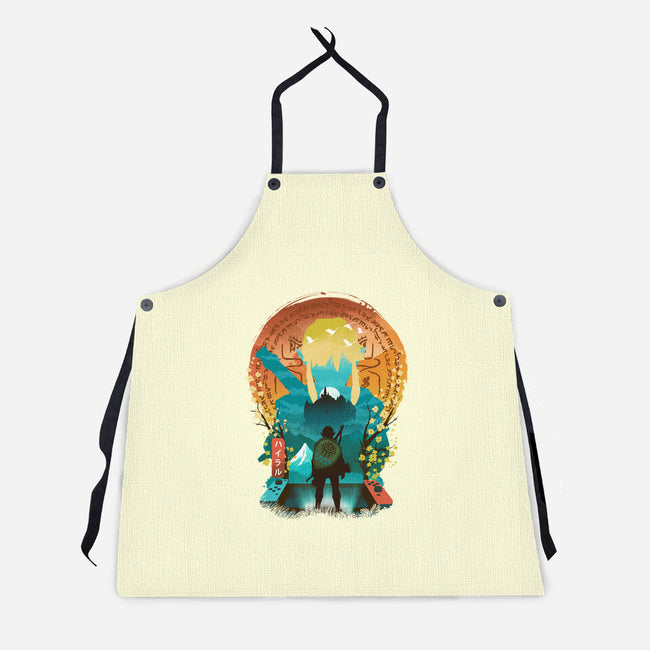 Ukiyo E Hero Landscape-Unisex-Kitchen-Apron-dandingeroz