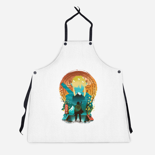 Ukiyo E Hero Landscape-Unisex-Kitchen-Apron-dandingeroz