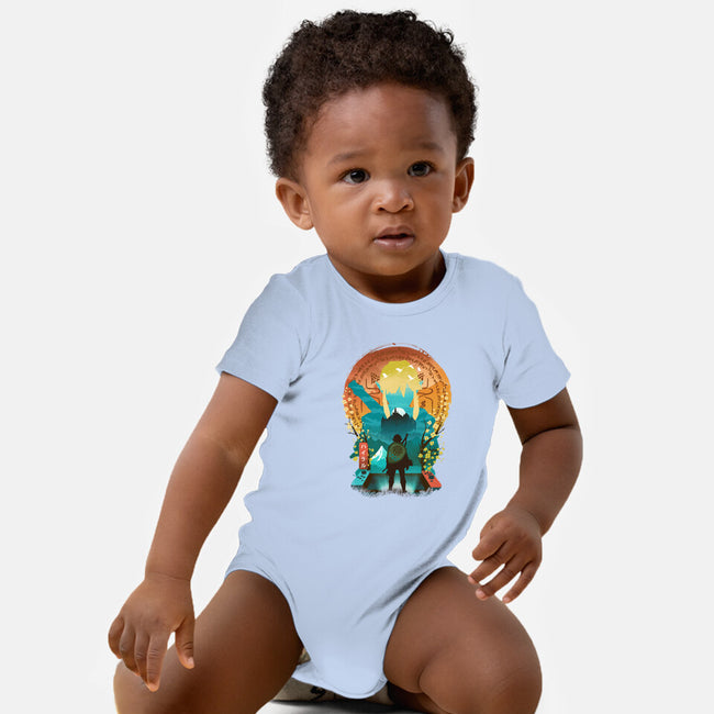 Ukiyo E Hero Landscape-Baby-Basic-Onesie-dandingeroz