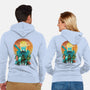 Ukiyo E Hero Landscape-Unisex-Zip-Up-Sweatshirt-dandingeroz