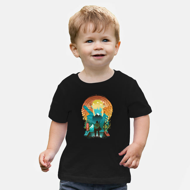 Ukiyo E Hero Landscape-Baby-Basic-Tee-dandingeroz