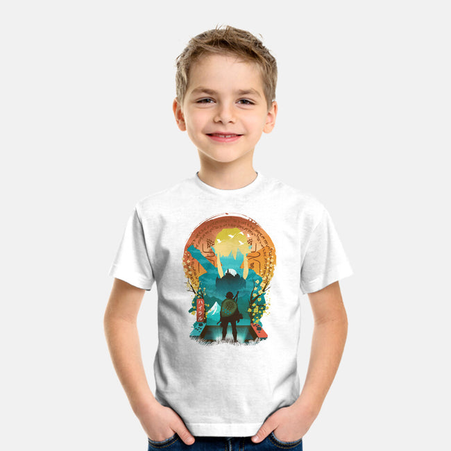 Ukiyo E Hero Landscape-Youth-Basic-Tee-dandingeroz