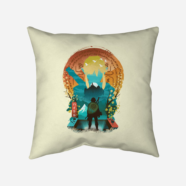 Ukiyo E Hero Landscape-None-Removable Cover-Throw Pillow-dandingeroz