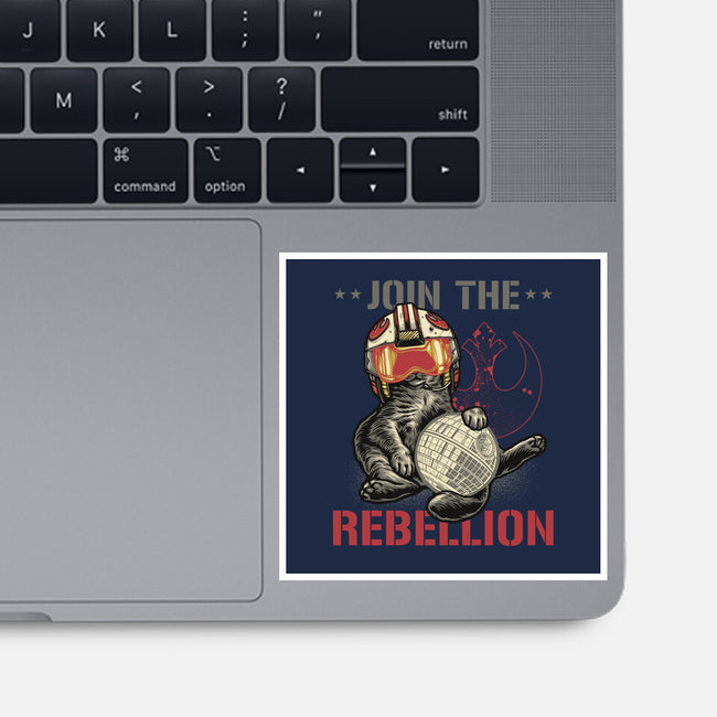 Join The Cat Rebellion-None-Glossy-Sticker-gorillafamstudio