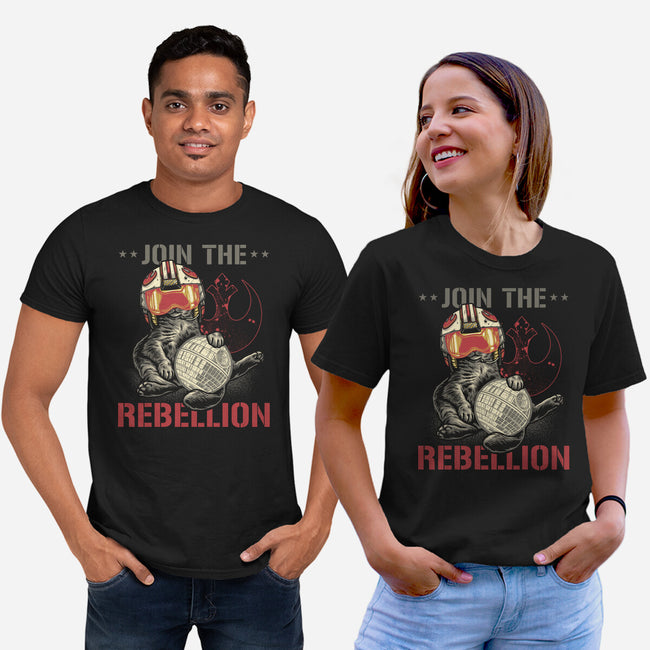 Join The Cat Rebellion-Unisex-Basic-Tee-gorillafamstudio