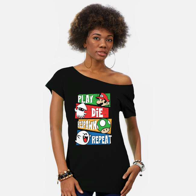 Gamer's Life-Womens-Off Shoulder-Tee-turborat14