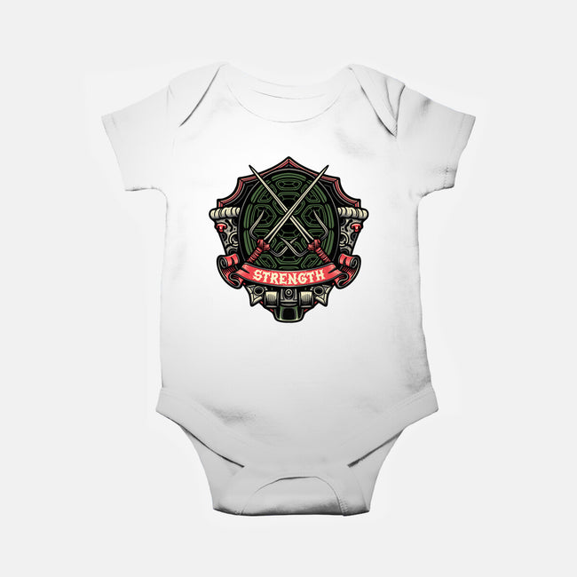 Red Ninja Strength-Baby-Basic-Onesie-gorillafamstudio