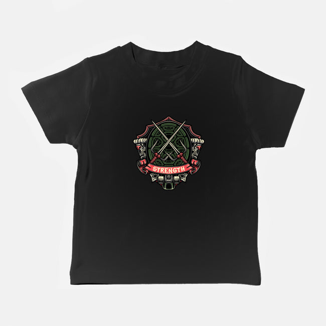 Red Ninja Strength-Baby-Basic-Tee-gorillafamstudio