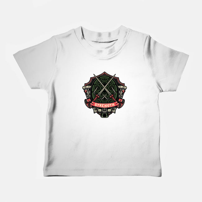 Red Ninja Strength-Baby-Basic-Tee-gorillafamstudio