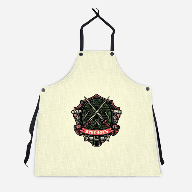 Red Ninja Strength-Unisex-Kitchen-Apron-gorillafamstudio