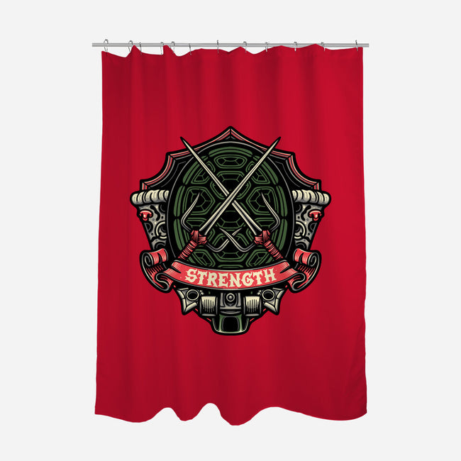 Red Ninja Strength-None-Polyester-Shower Curtain-gorillafamstudio