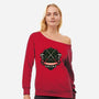 Red Ninja Strength-Womens-Off Shoulder-Sweatshirt-gorillafamstudio