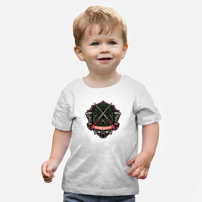 Red Ninja Strength-Baby-Basic-Tee-gorillafamstudio